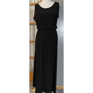 Fever Blouson Black Maxi Dress Sz L Sleeveless Gothic Beach Party